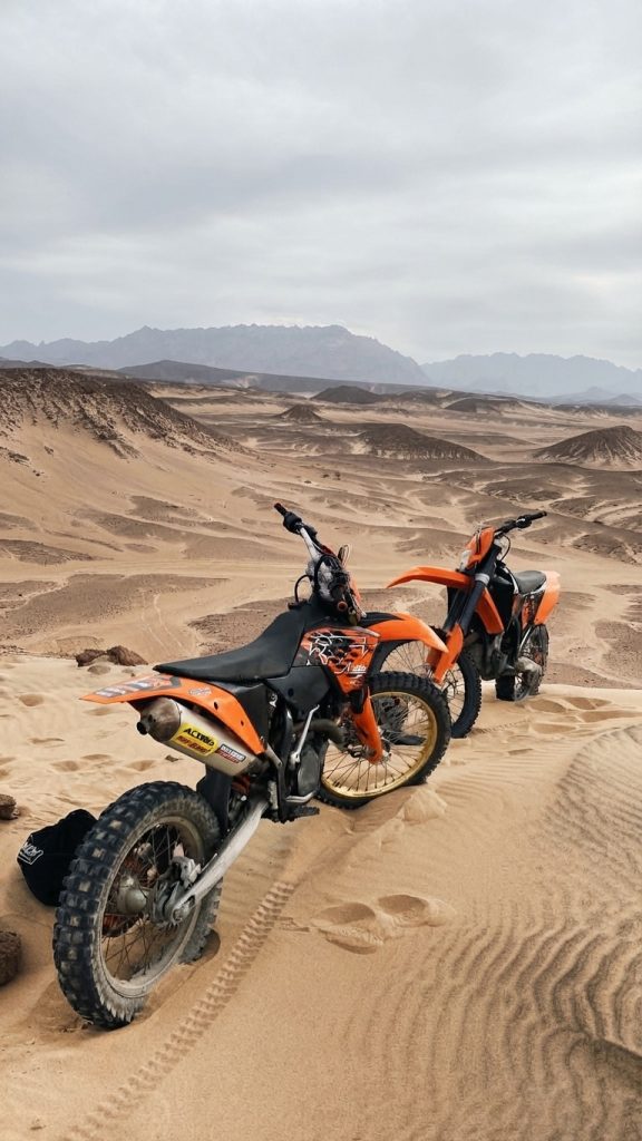 Riding through real desert terrain.