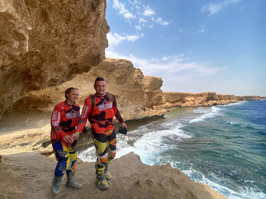Off-road riding through the Hurghada desert.